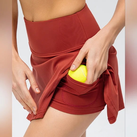 Peak Performance Active Skirt - Deep Rust Red - Picture 4 of 6